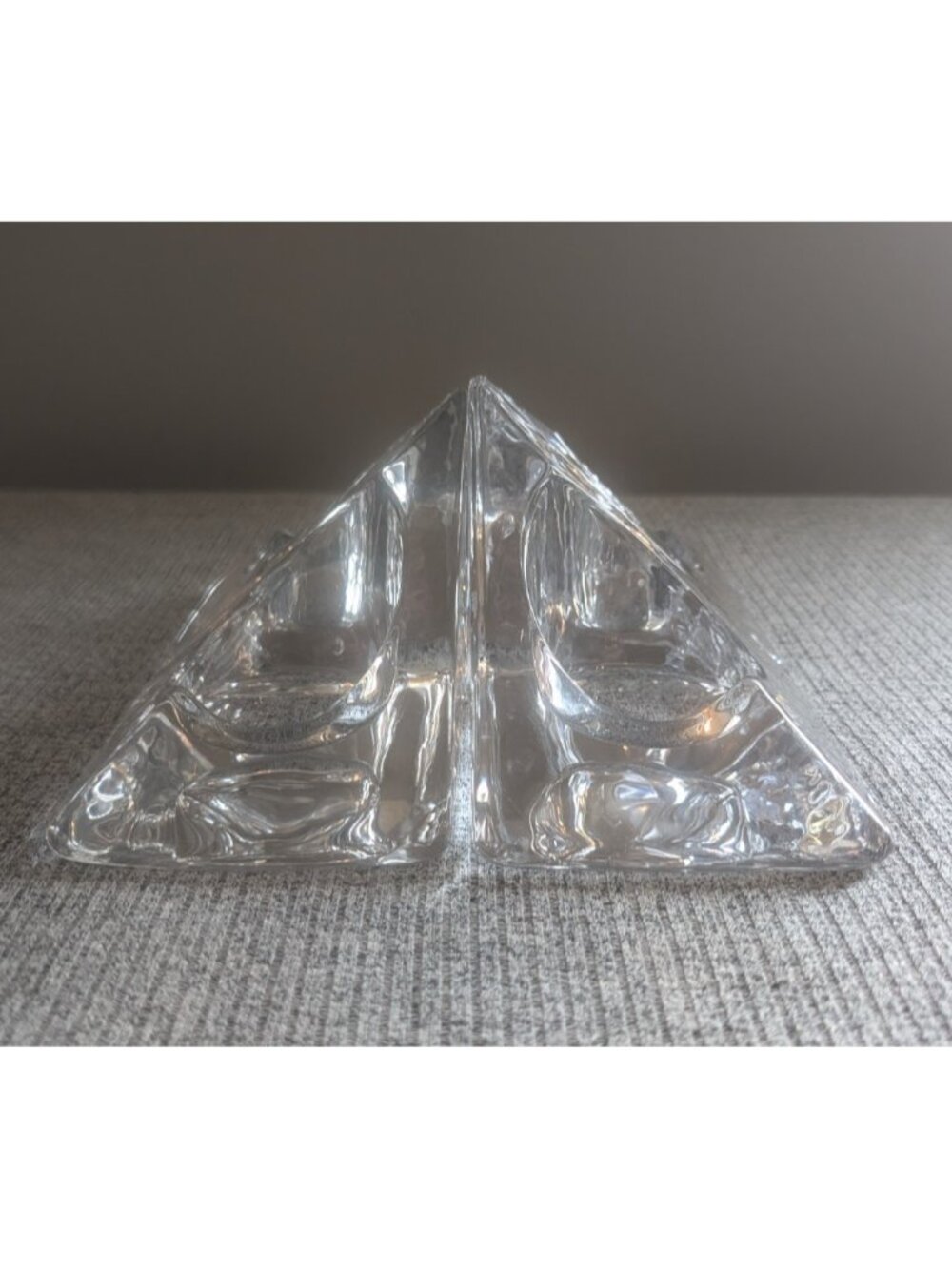 Set of 4 Nybro Sweden Pyramid Candle Holders by Tord Kjellstrom, 3 3/4" EUC